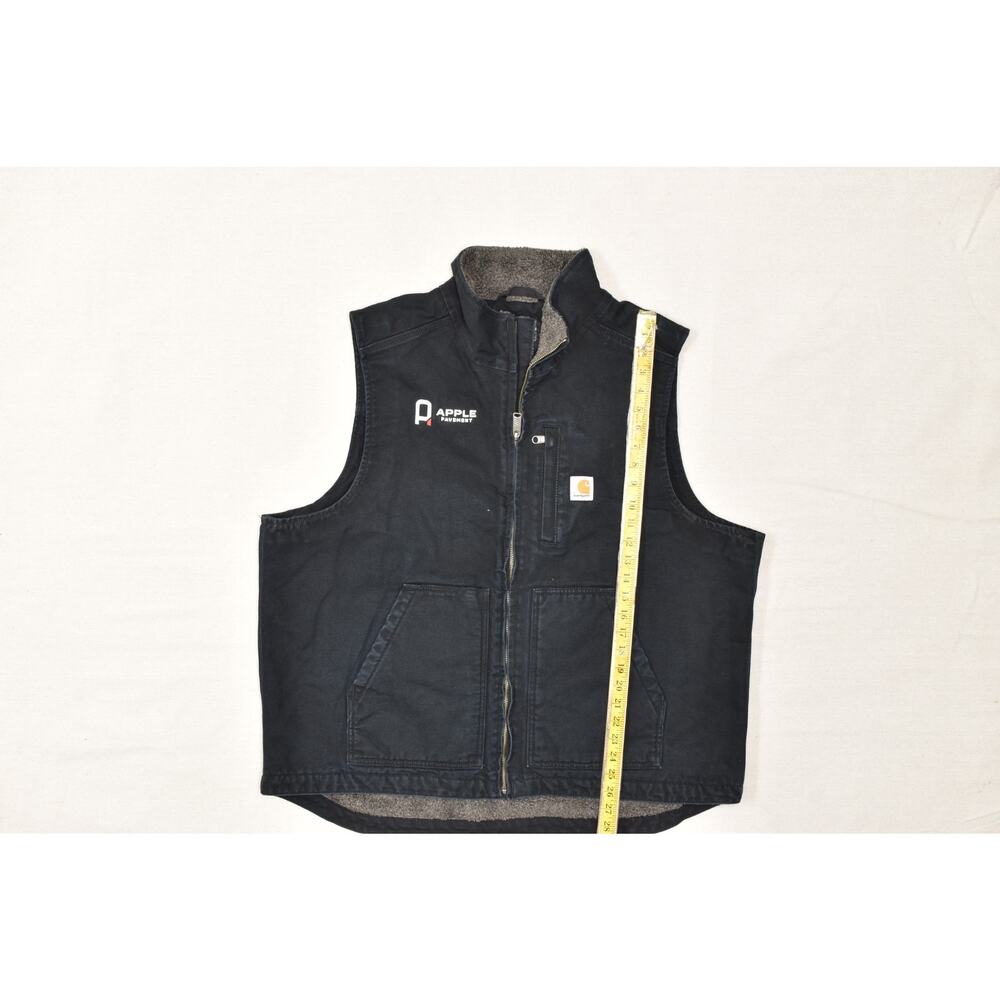 Carhartt 104277 Sherpa Lined Vest Black Cotton Duck Canvas Loose Fit Size XL - Picture 9 of 11